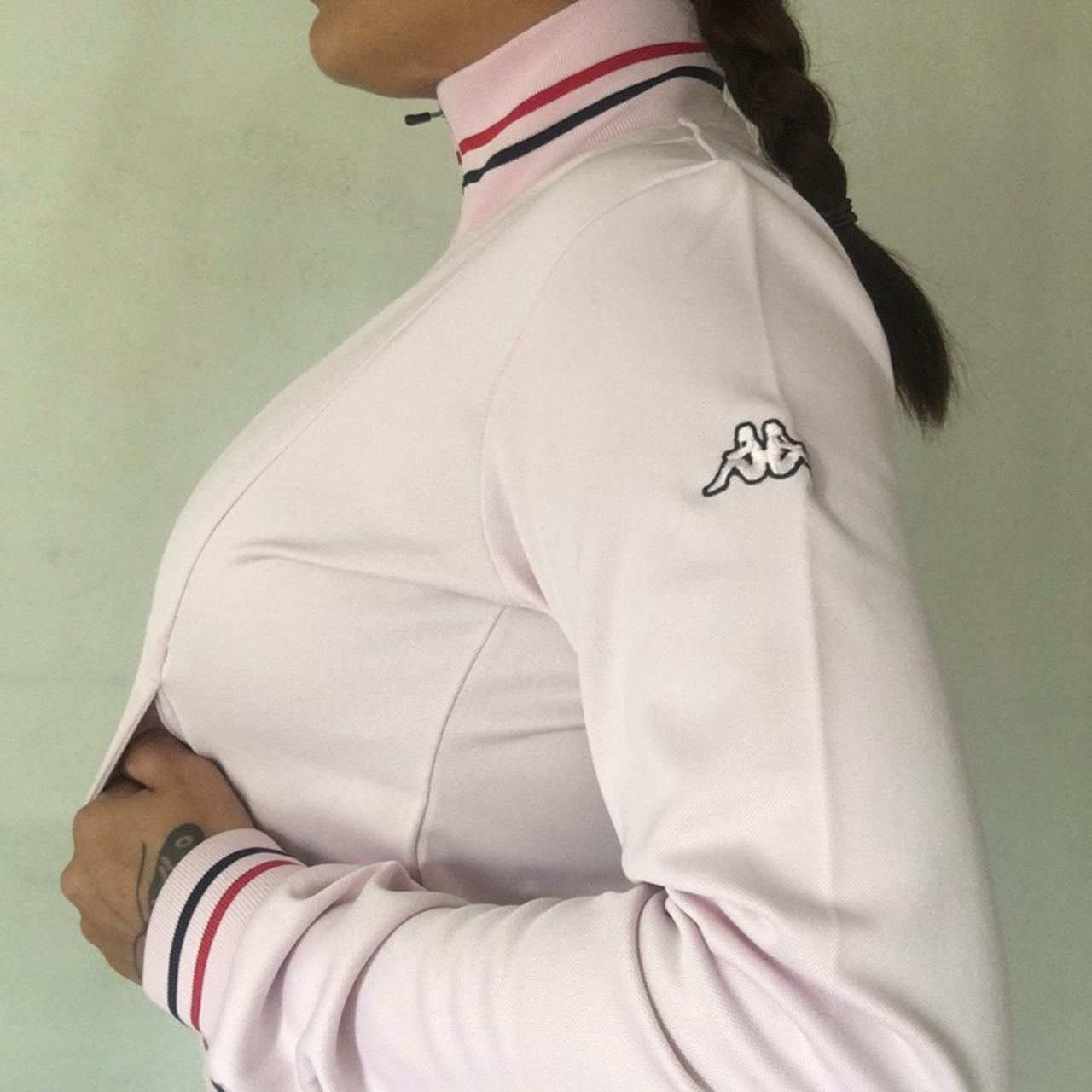 Kappa Tracksuit jacket // pink // small stain up... Depop