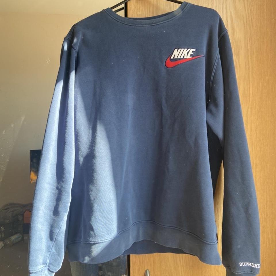 Supreme Nike Crewneck Colour: Navy Size: Medium A... - Depop