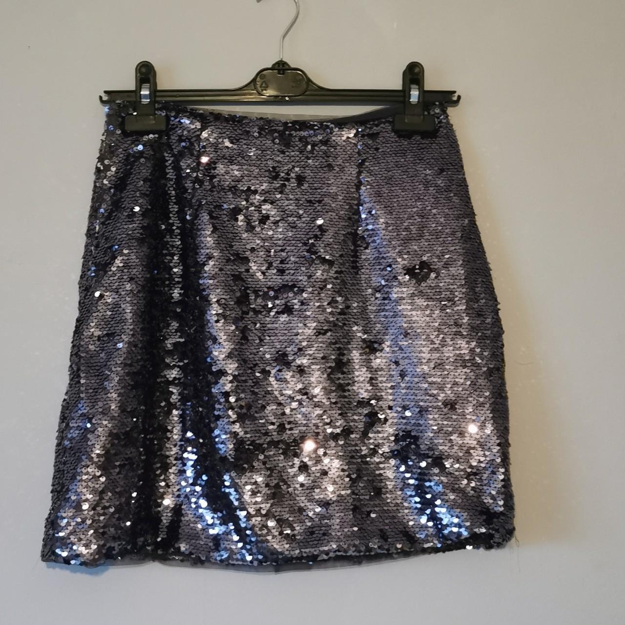 ASOS Women's Silver and Purple Skirt | Depop