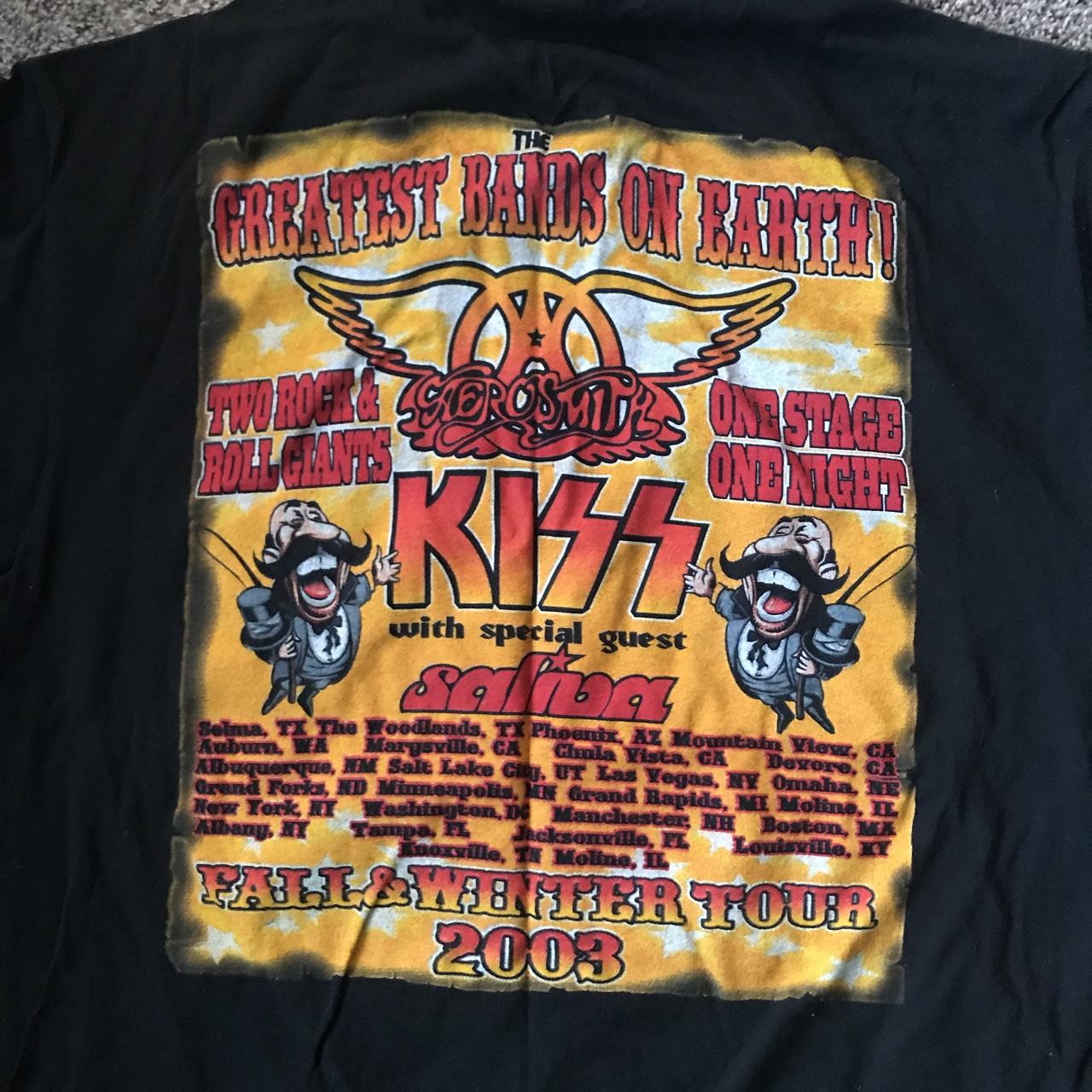 Kiss and Aerosmith tour shirt 2003 XL - Depop