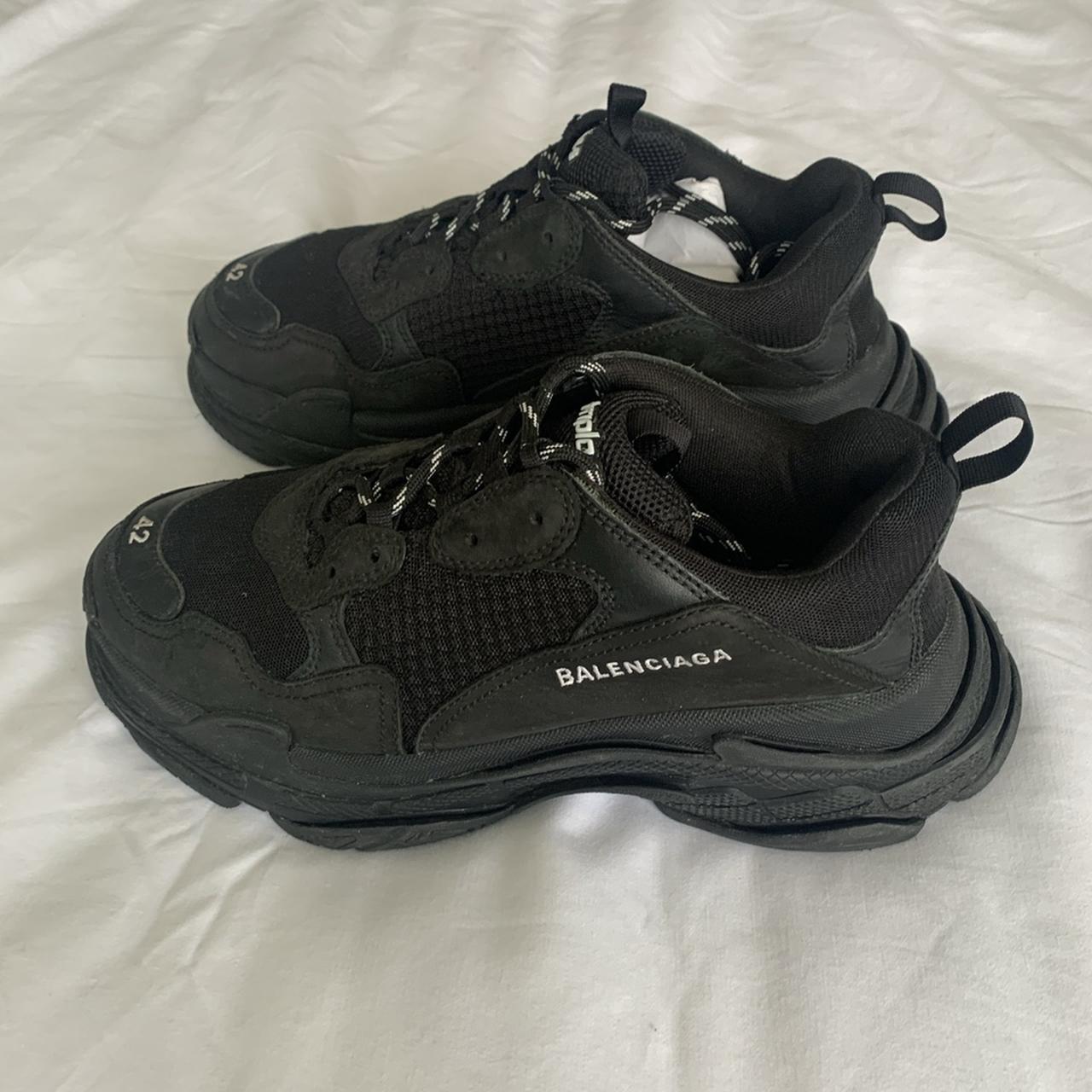 Balenciaga Triple S all black EU42 Some wear on... - Depop