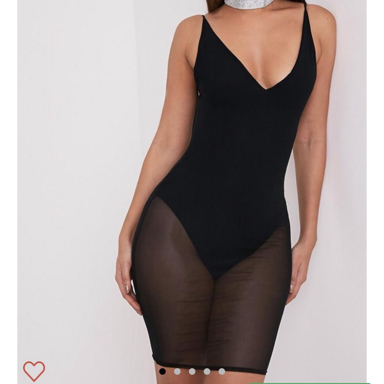 Black mesh shop bodysuit dress