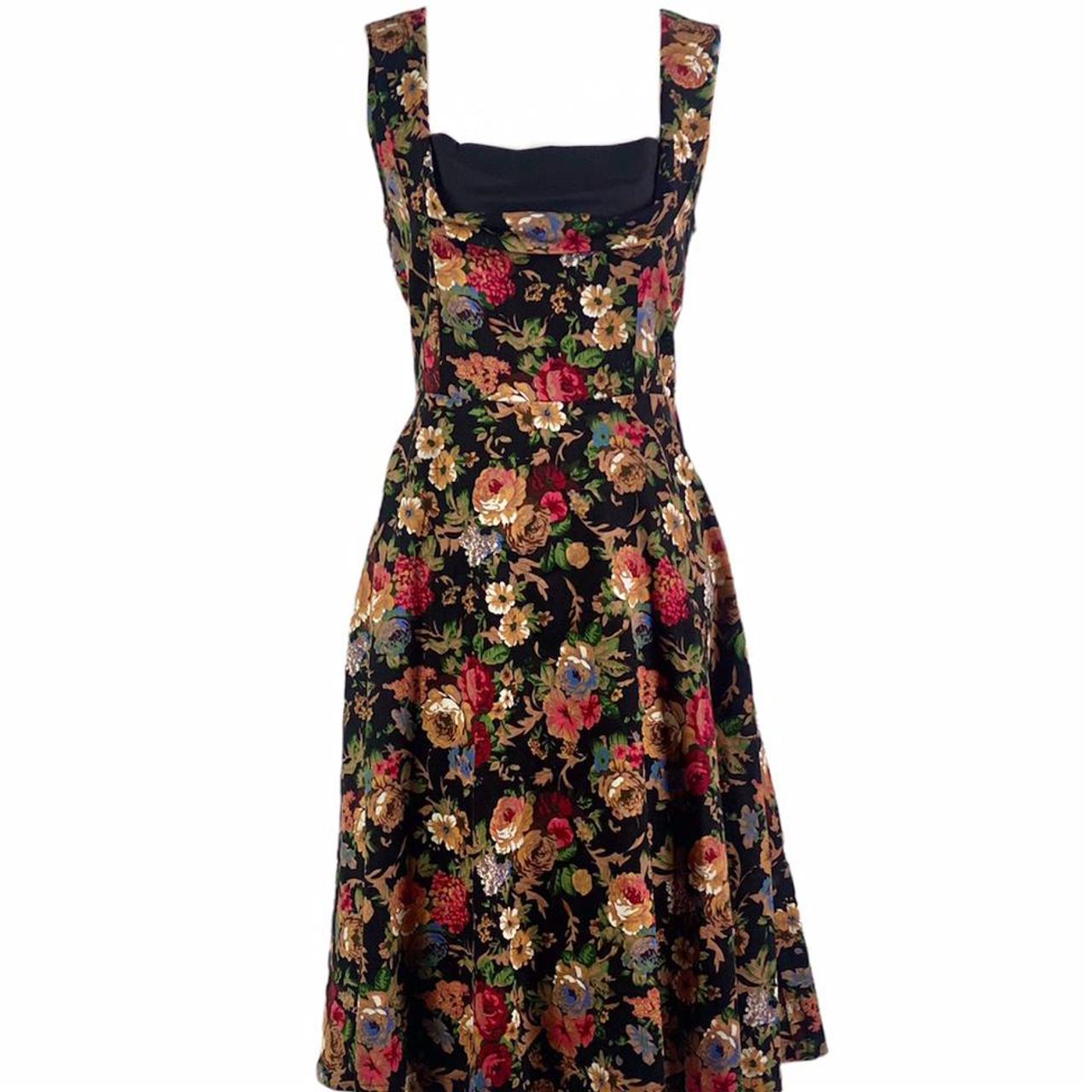 Gorgeous floral, retro style, tea dress by Lindy Bop... - Depop