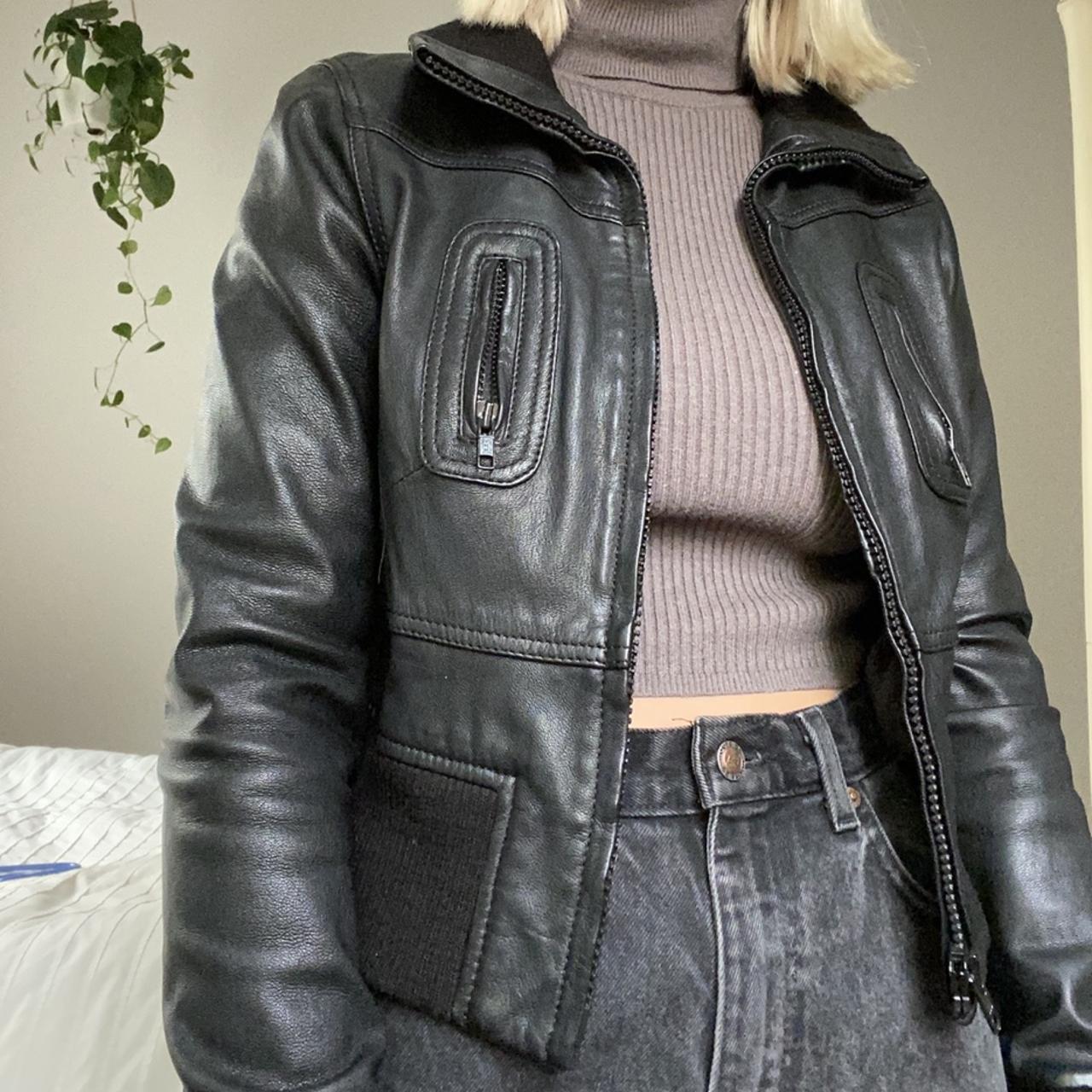 Gorgeous thrifted leather biker jacket! Great... - Depop