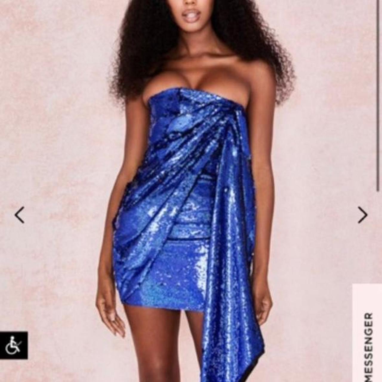 House Of CB Women s Blue Dress Depop house-of-cb-women-s-blue-dress-depop
