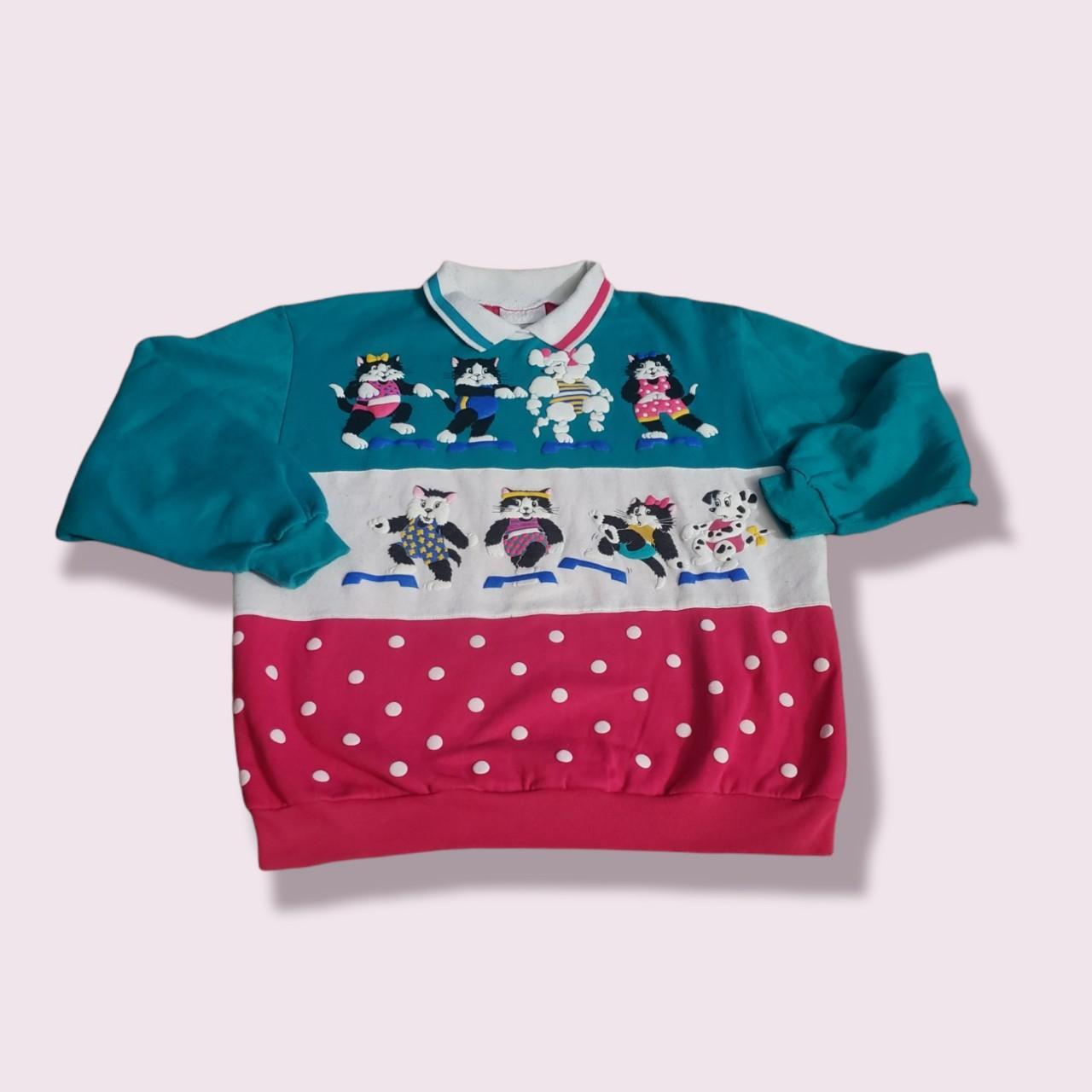 Funky kitschy cool vintage collared sweatshirt! The... Depop