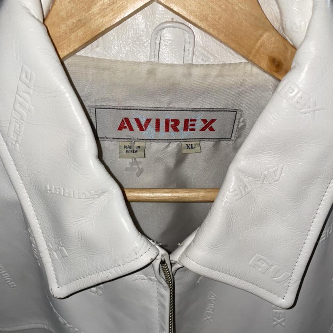 Vintage Avirex white leather jacket Not sure I... - Depop