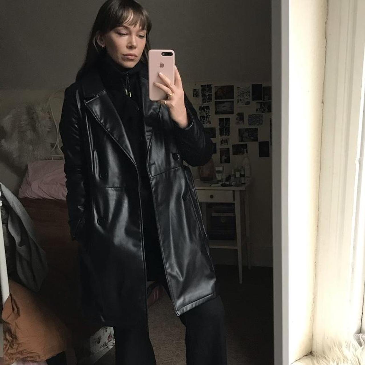 h&m leather trench