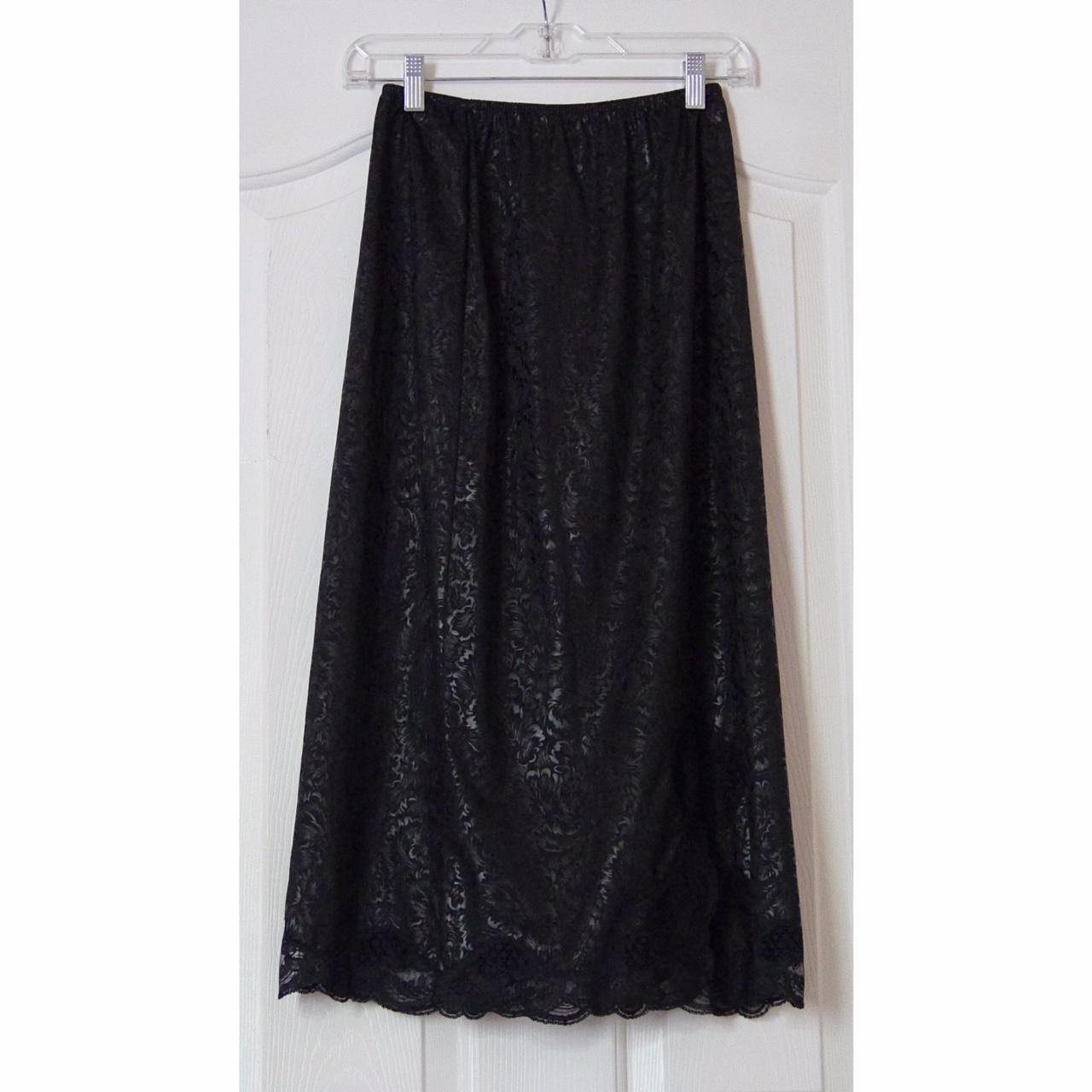 Silky Slip Skirt Beautiful black metallic paisley... - Depop