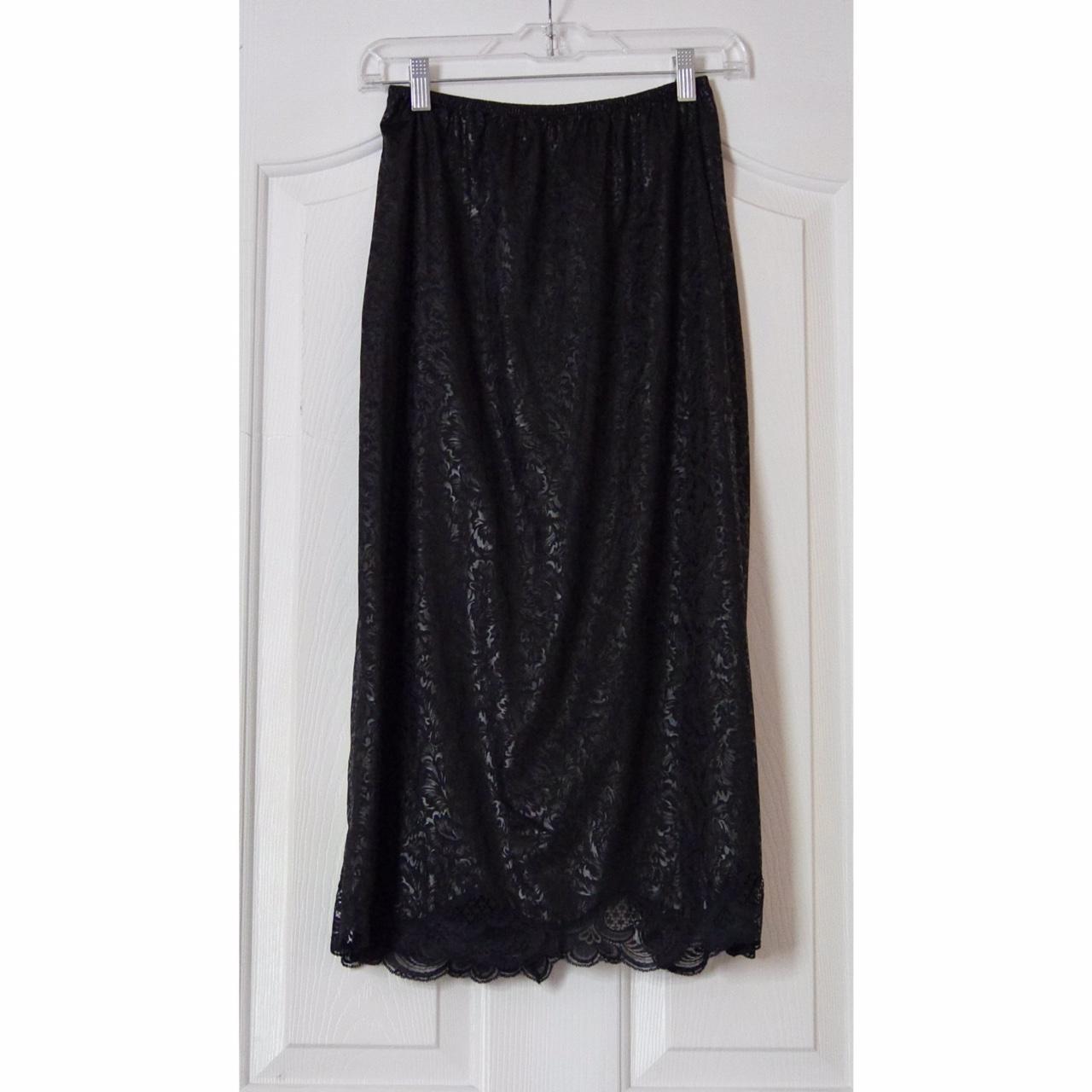 Silky Slip Skirt Beautiful black metallic paisley... - Depop