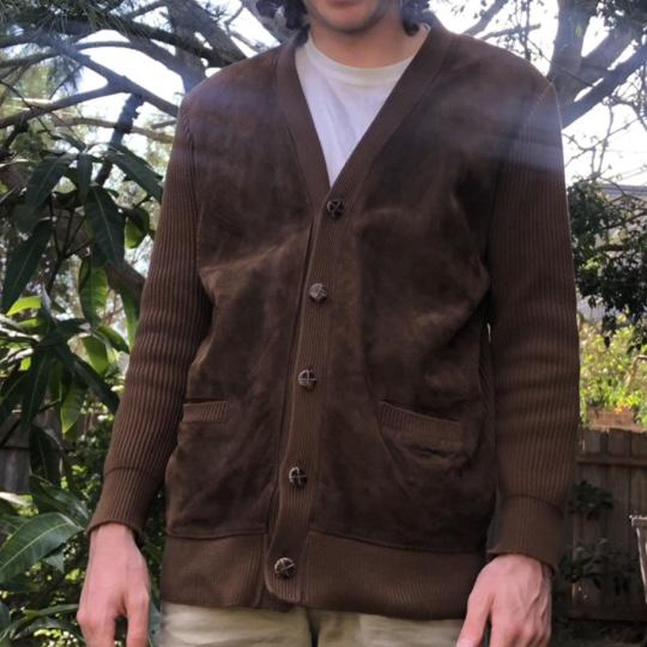 Vintage Glenhusky of Scotland cardigan Real suede | Depop