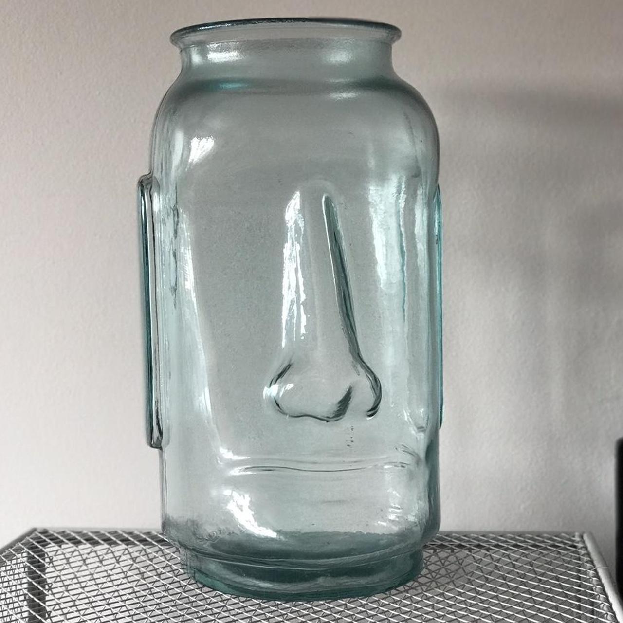 Homesense clear glass Easter island vase Brand new... Depop
