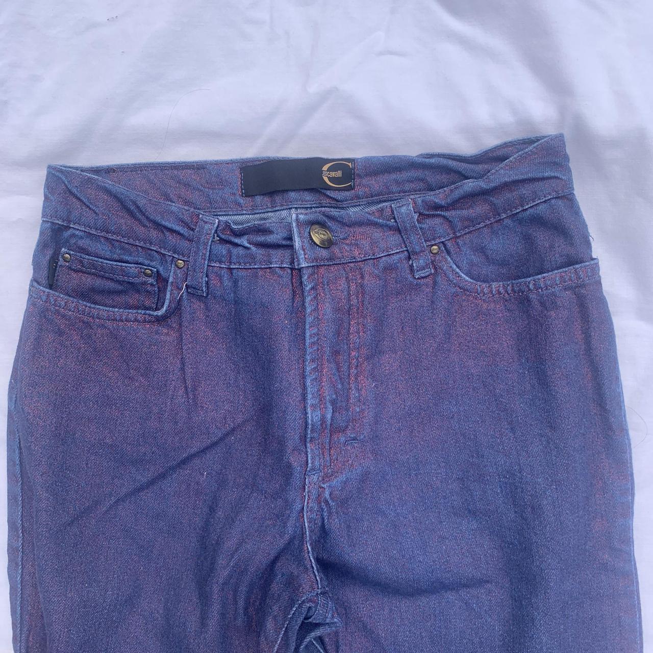 Amazing Robert Cavalli Jeans iridescent purple and... - Depop