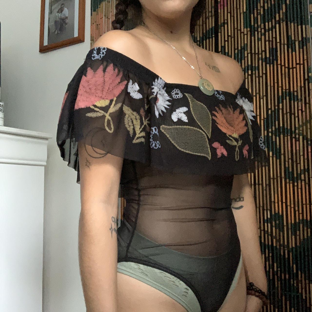 sheer bodysuit depop