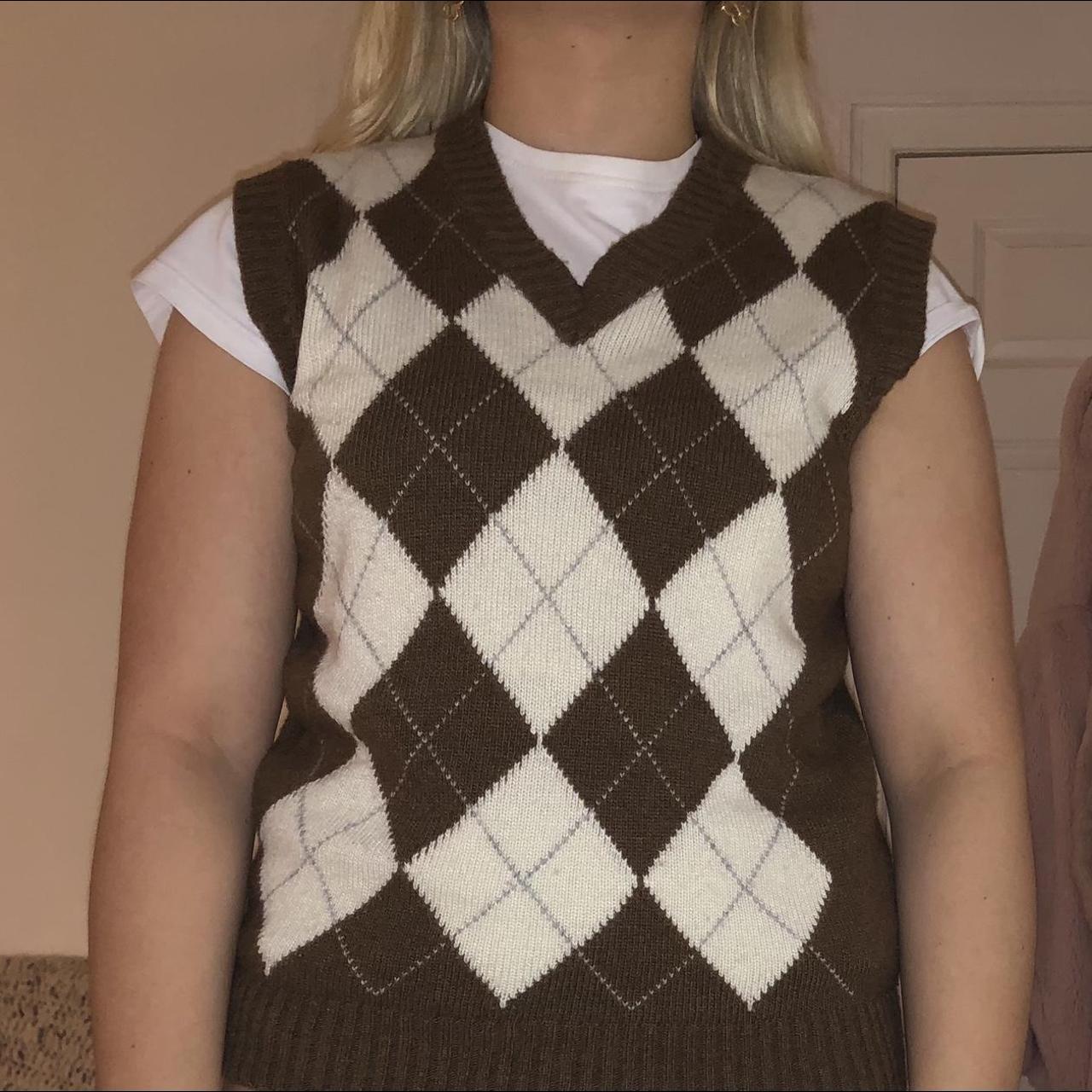 brown argyle sweater