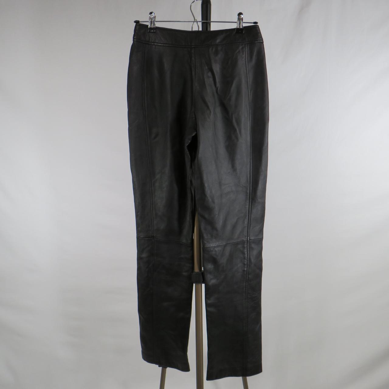 Rampage black leather mid-rise pants. Soft lambskin.... - Depop