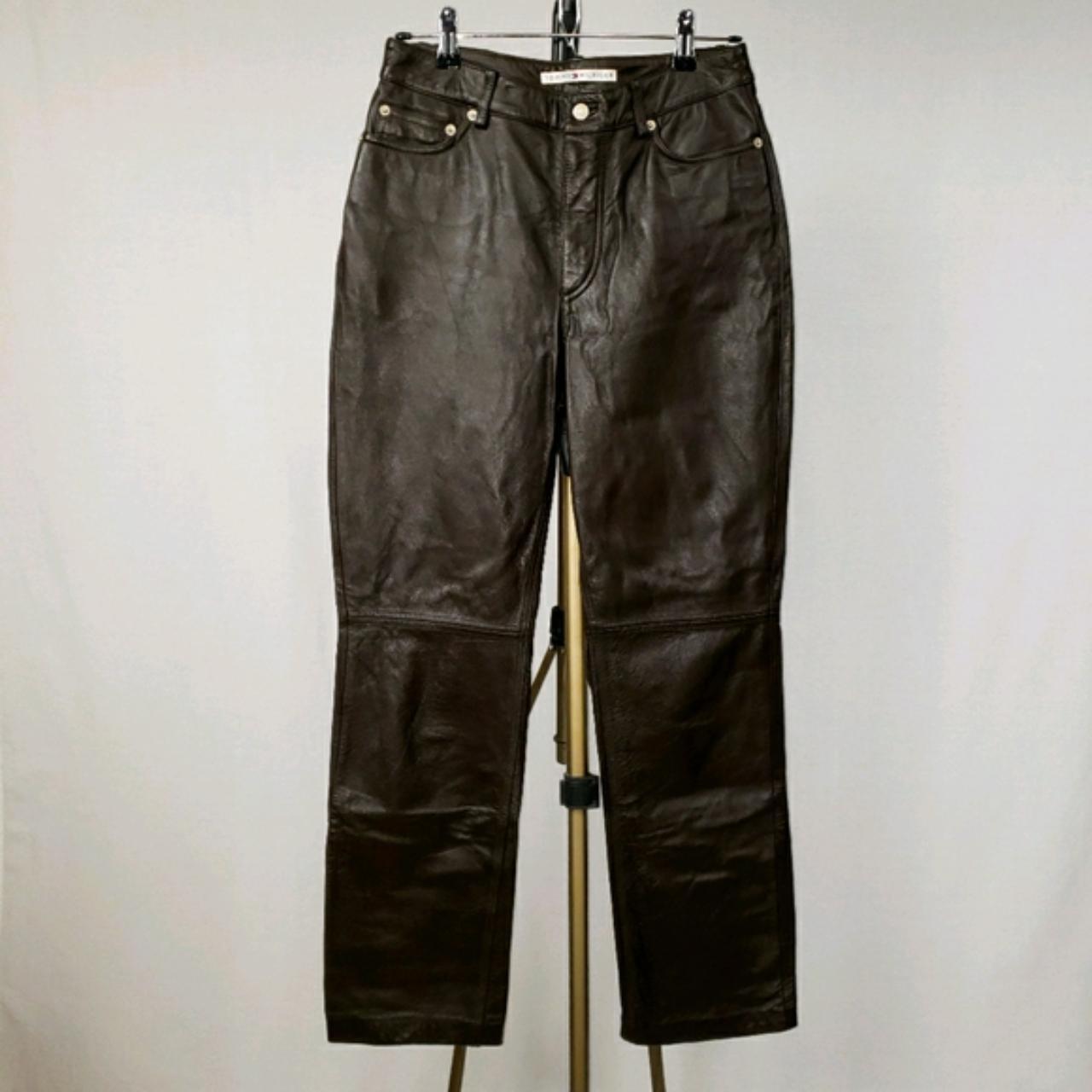5 pocket style Tommy Hilfiger leather pants. Rockin'... - Depop