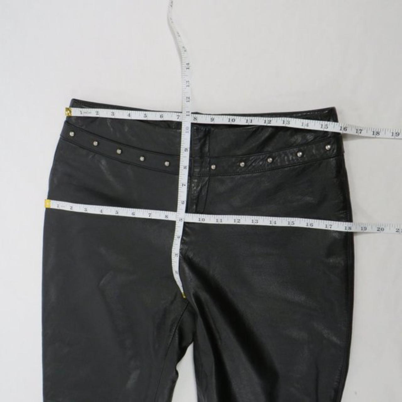 Ralph Lauren black leather mid-rise pants with... - Depop