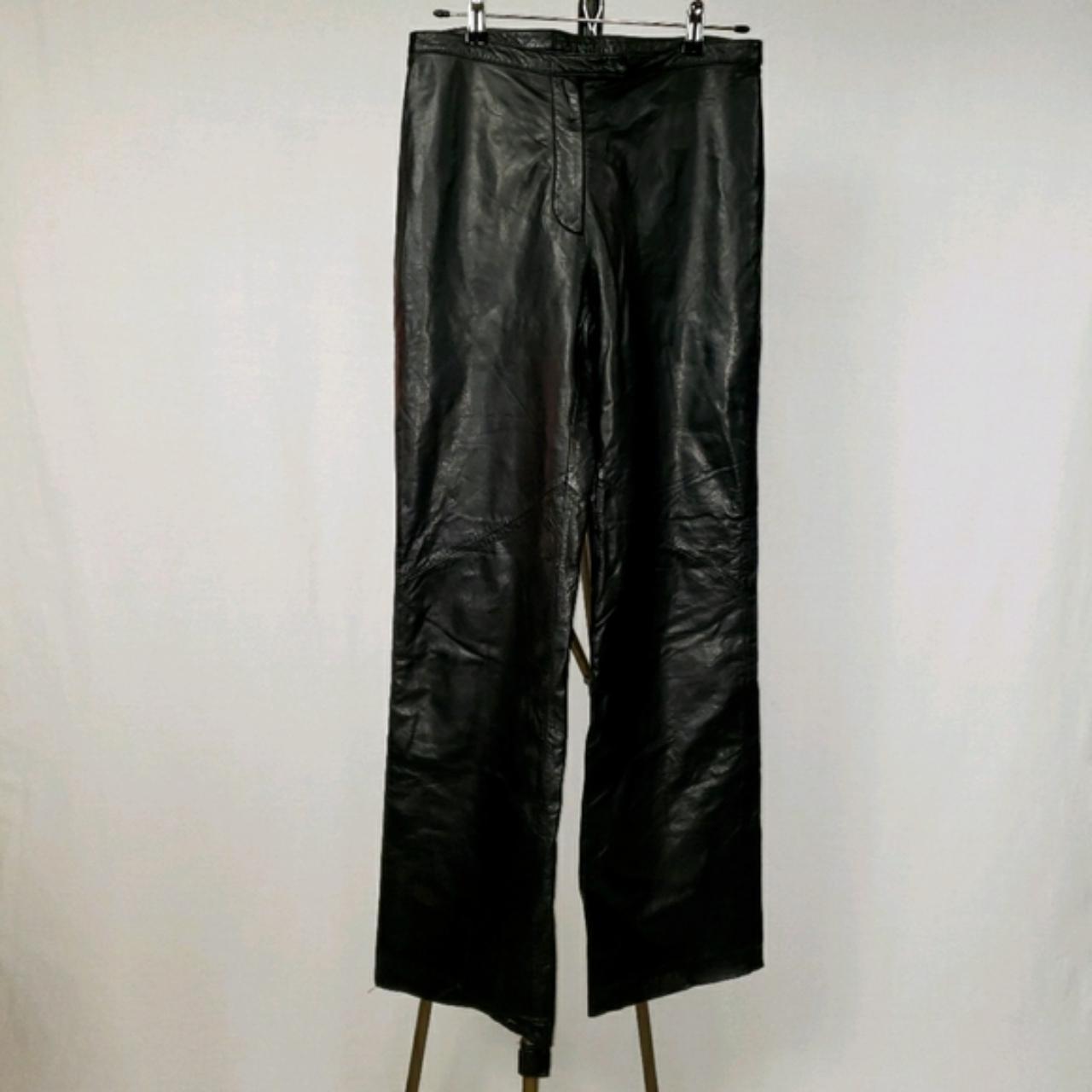 Comfy Ann Taylor leather pants with no pockets and a... - Depop