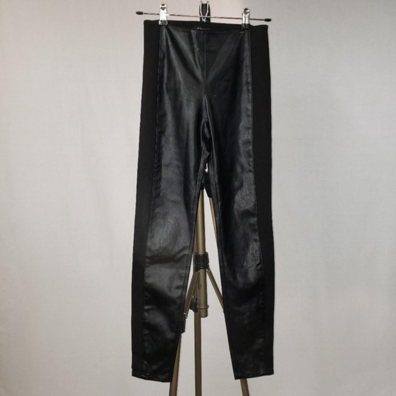 Faux leather panel Armani Exchange pants with side... - Depop