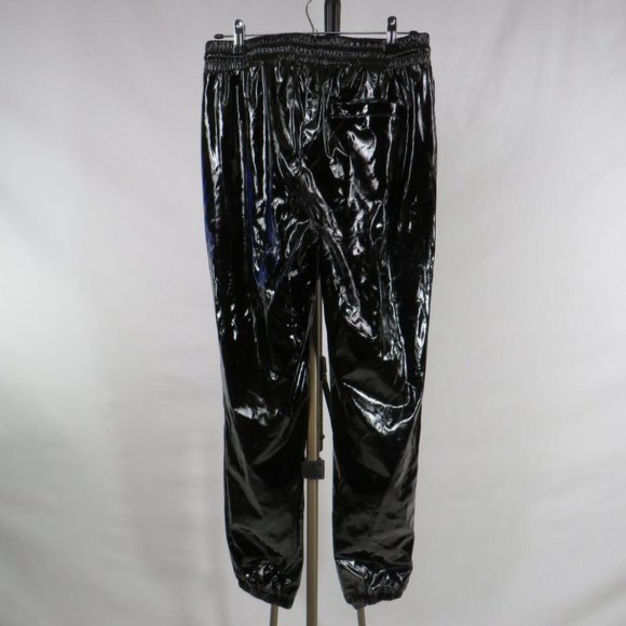 Rare vinyl black Forever 21 jogger style pants with... - Depop