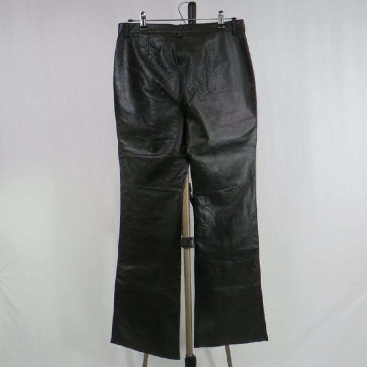 Hugo Buscati black leather mid-rise pants. Tags were... - Depop