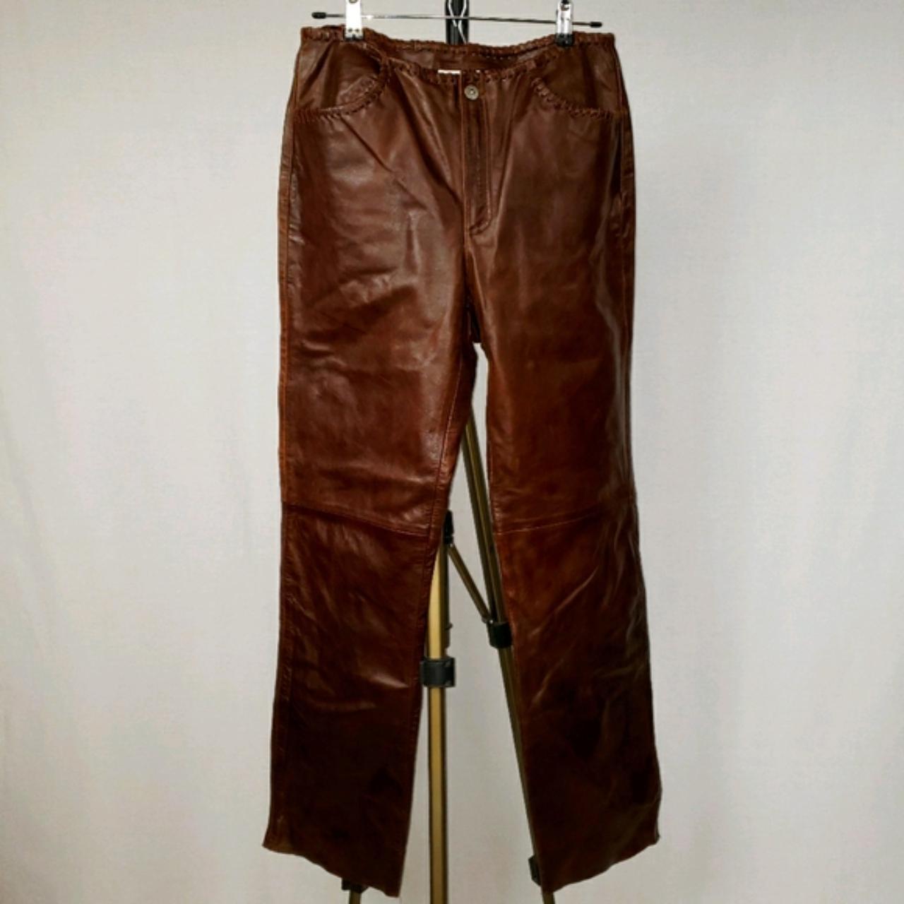 Cute brown leather pants by Liz Claiborne. Leather... - Depop