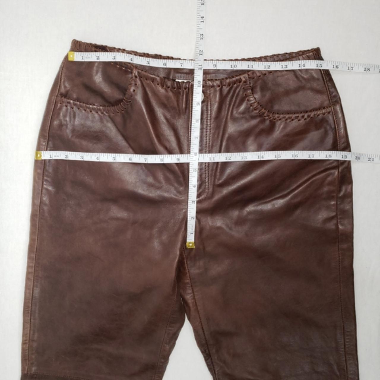 Cute brown leather pants by Liz Claiborne. Leather... - Depop
