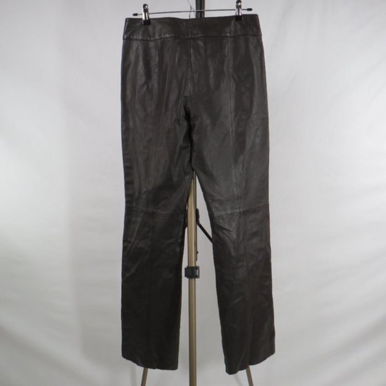 Siena Studio mocha leather pants with raised seams.... - Depop