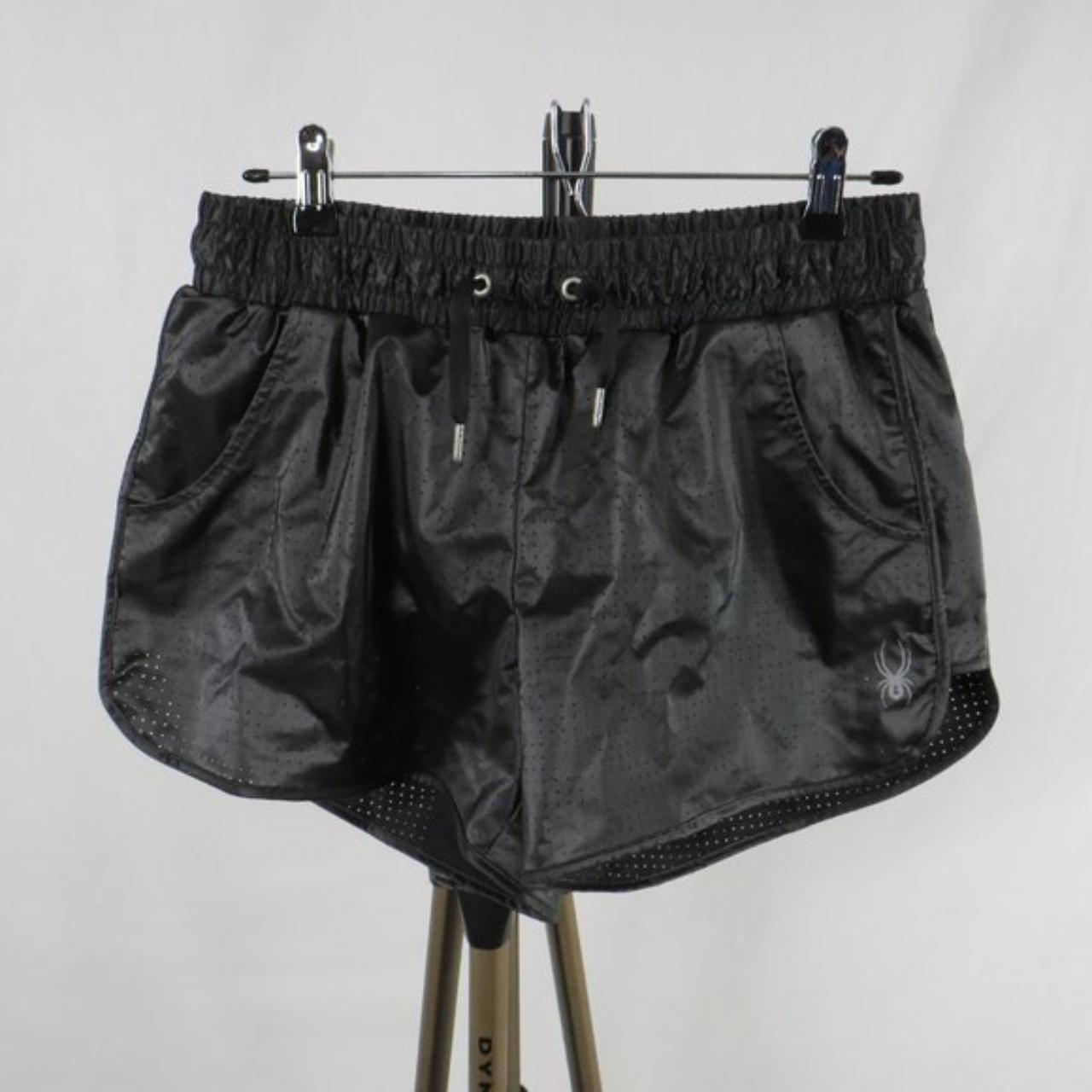 Rare Black Spyder shorts with drawstring waist and 2... - Depop