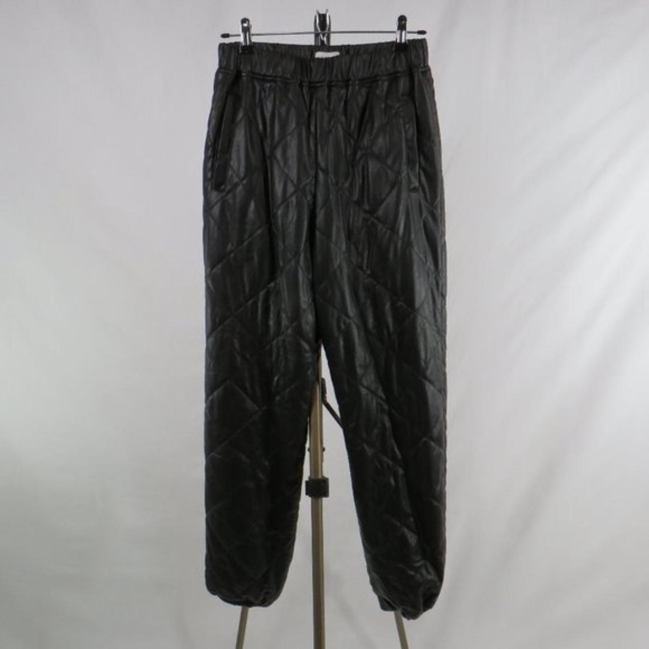 quilted jogger style faux leather highrise... Depop