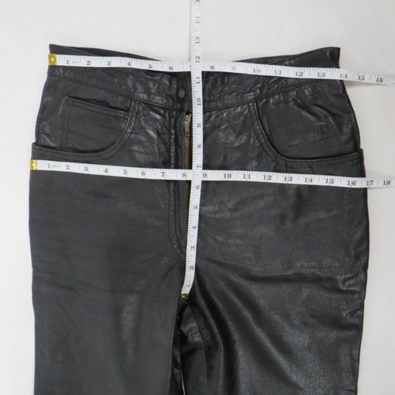 Pacesetter black leather high-rise pants with 3... - Depop