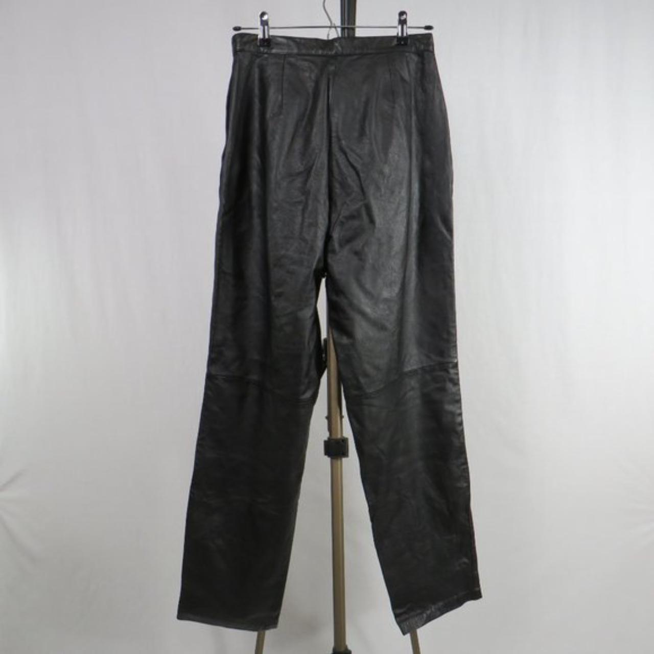 Evan Davies black high-rise leather pants. Waist... - Depop