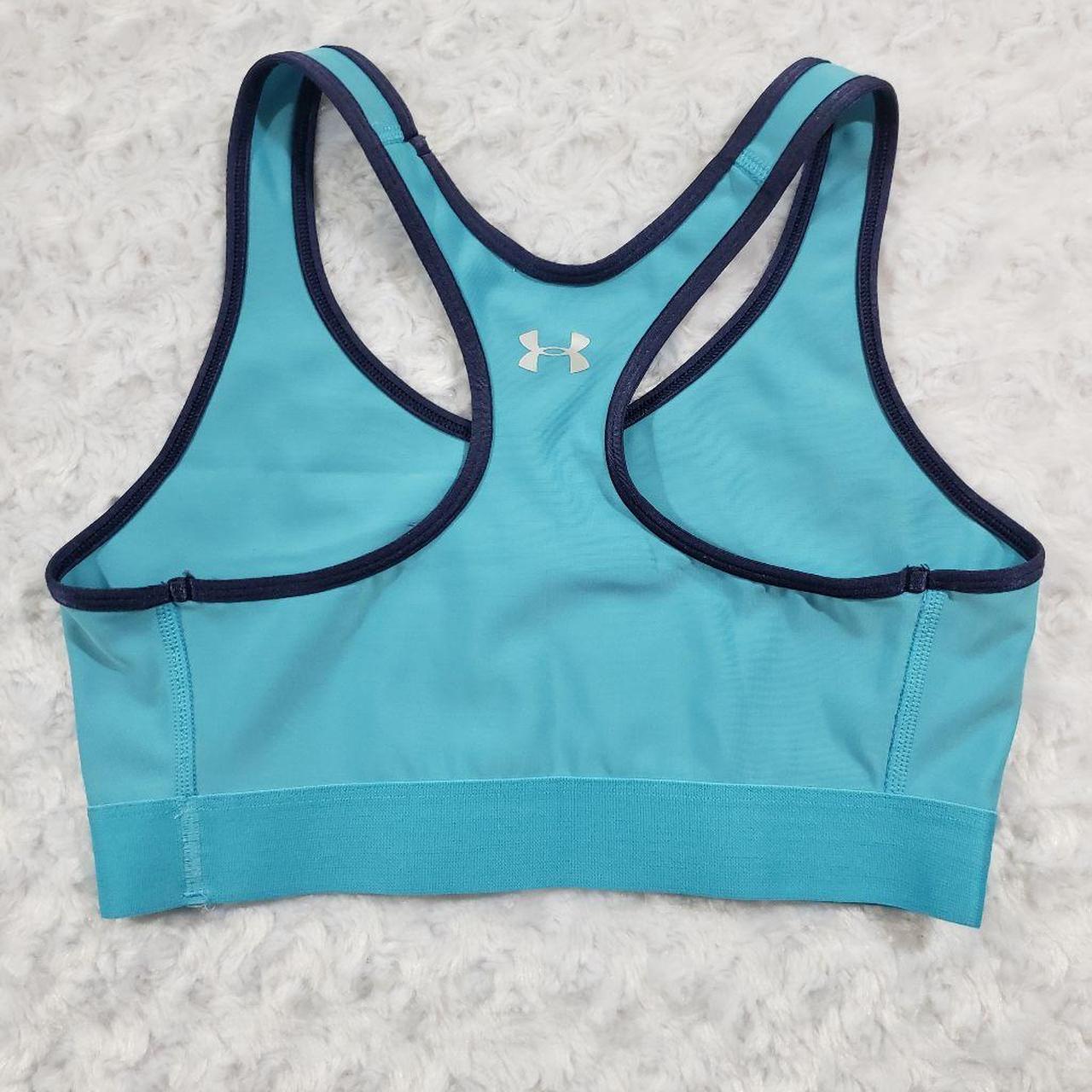 Under armour blue sports bra size M. Good condition - Depop