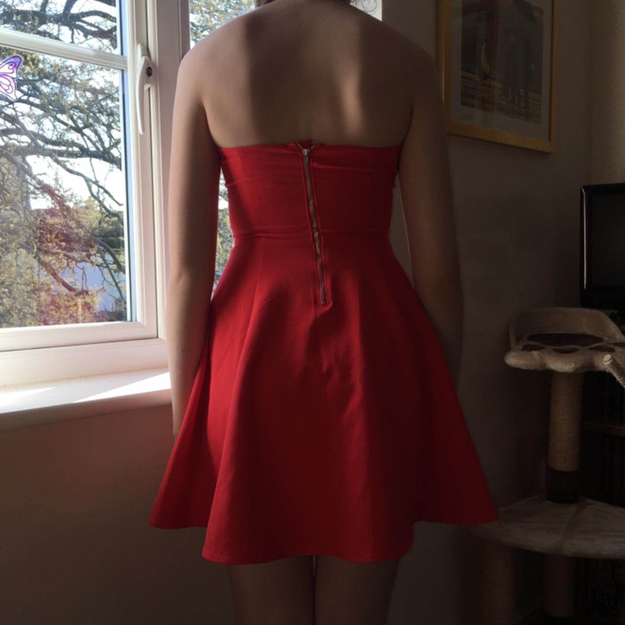 Strapless red 2024 skater dress