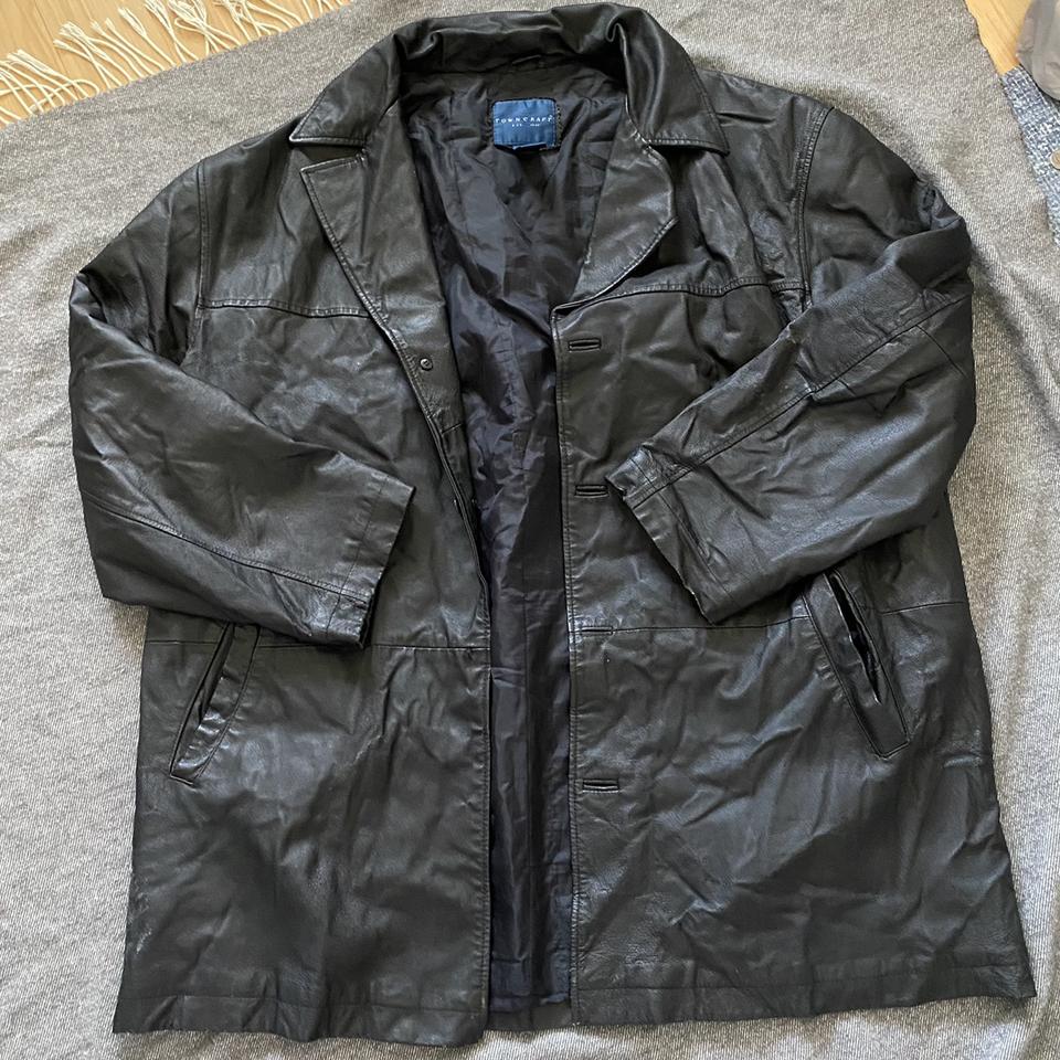 TOWNCRAFT LEATHER JACKET SIZE: XL/CAN FIT A... - Depop