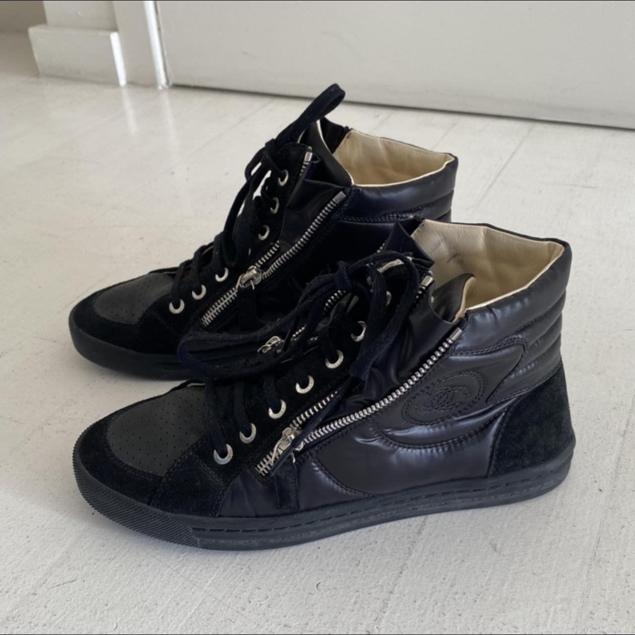 Chanel Women's Black Trainers | Depop