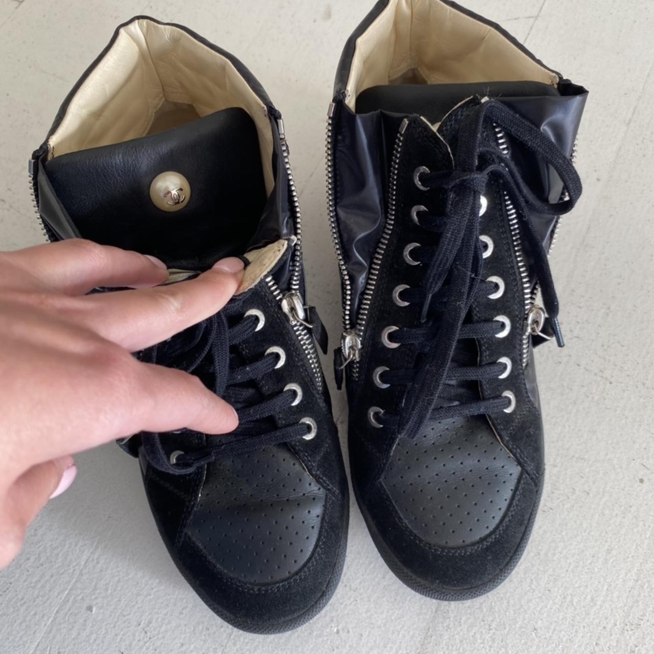 Chanel Women's Black Trainers | Depop