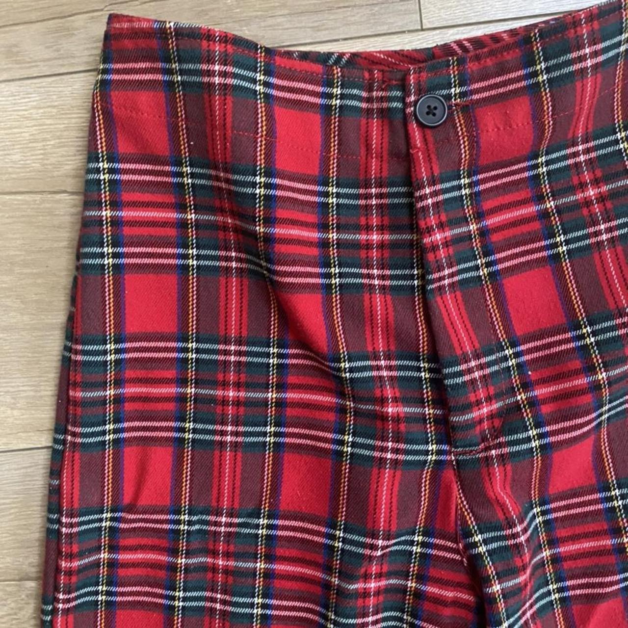 Brandy Melville Red Plaid Pants - no pockets... - Depop