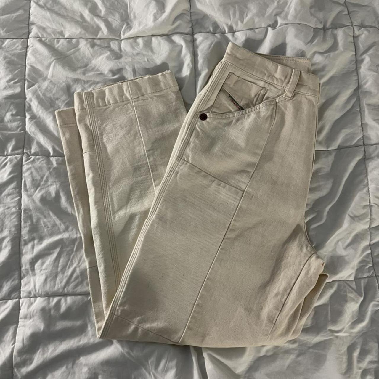 Diesel Red Tag Men's White and Cream Trousers (3)