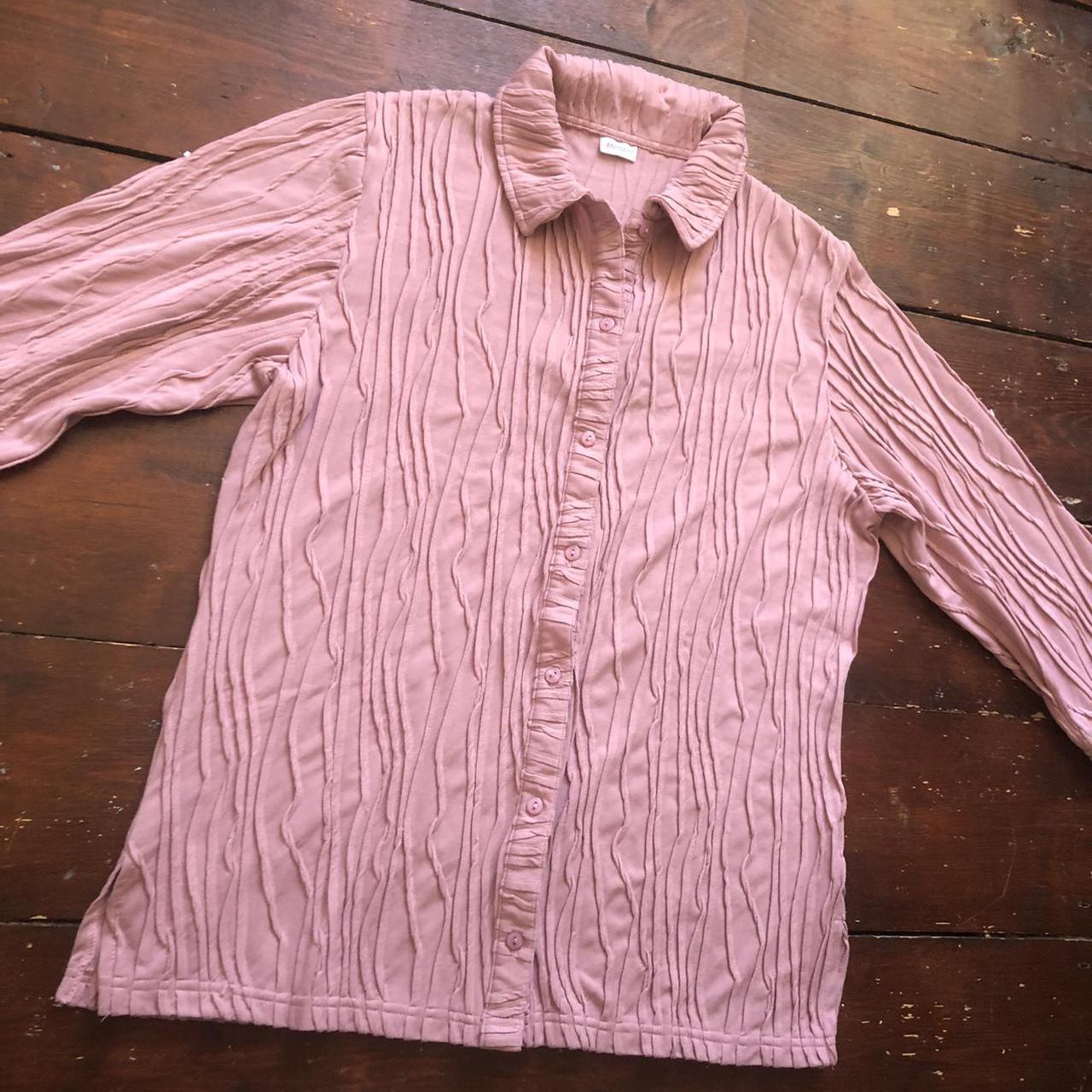 90s crinkle shirt From Damart size L but could be... - Depop