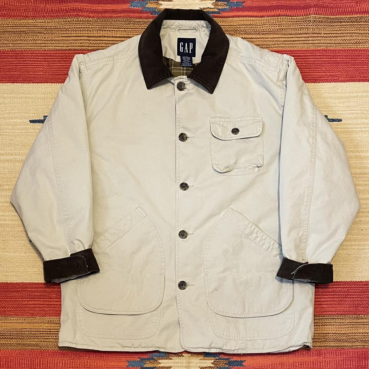 Vintage GAP chore jacket 1990s Y2K tan cream barn... - Depop