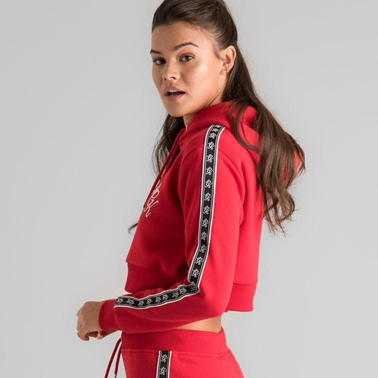 red gym king cropped hoodie size 4 would fit a 6