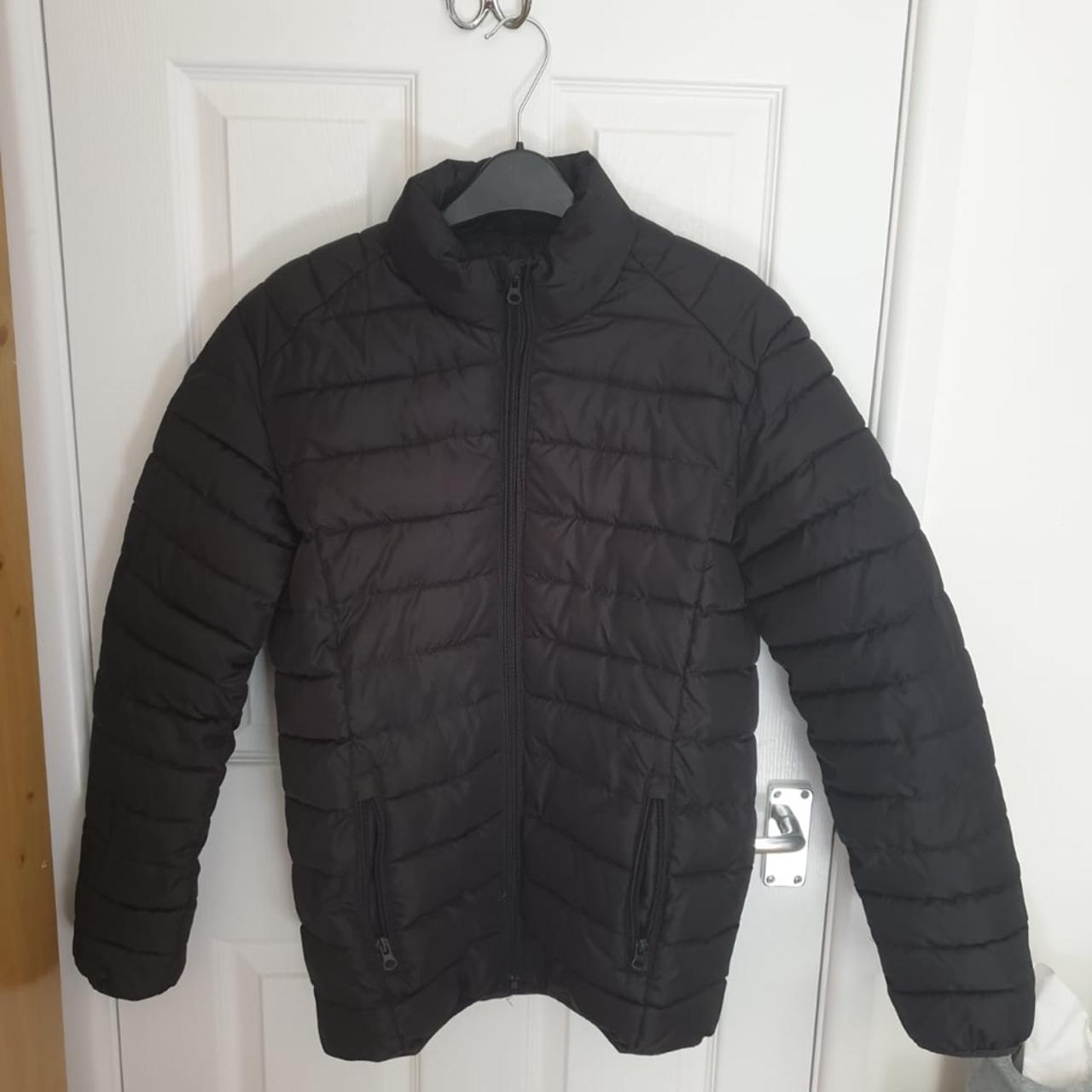 ONLY & SONS black puffer coat, worn once, good... - Depop