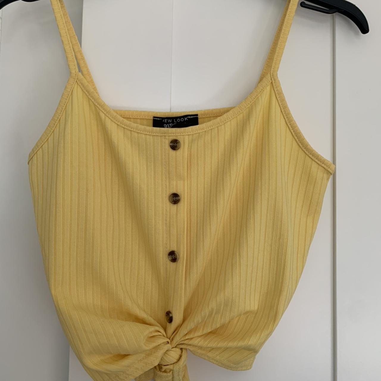New Look Women's Yellow Croptop Depop