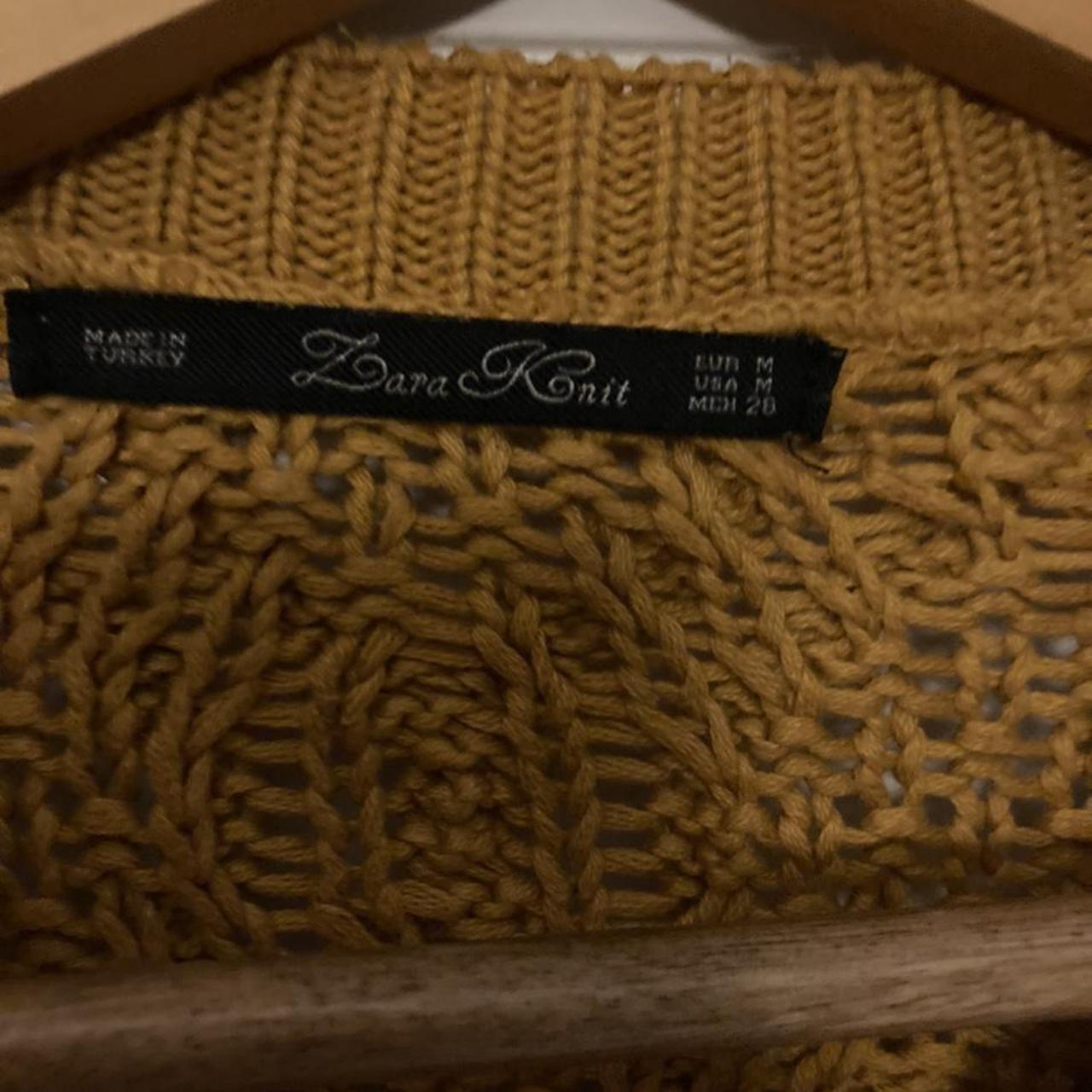 Zara Mustard Yellow Cable Knit Jumper. Size medium.... Depop