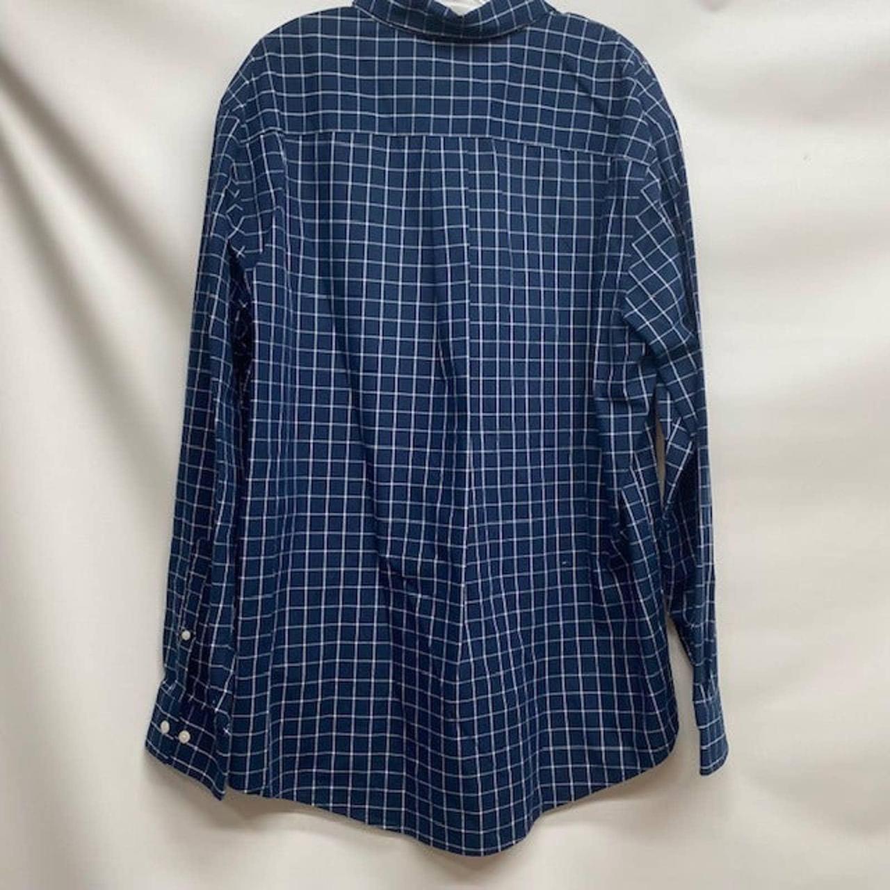 Croft Barrow Easy Care Blue / White Plaid Shirt Long... - Depop