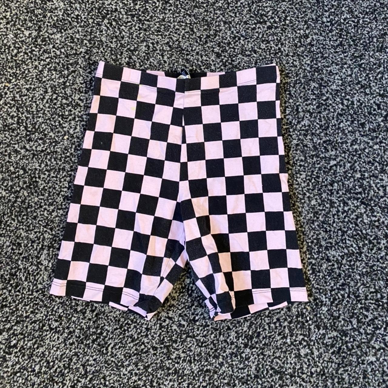 Checkered biker store shorts forever 21