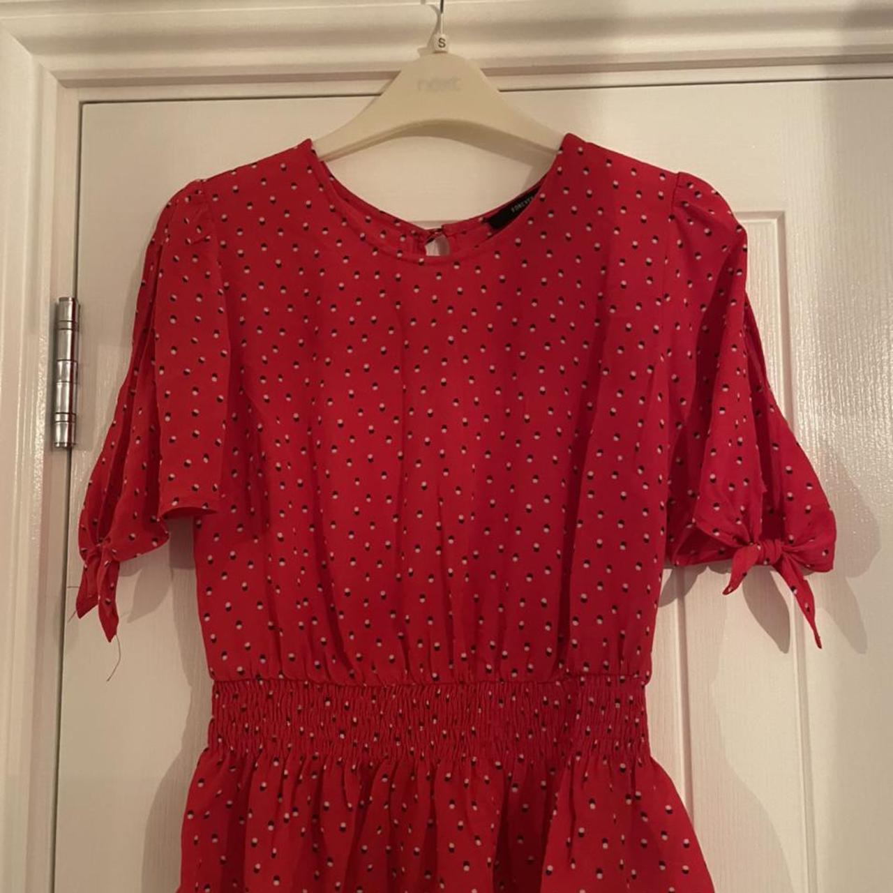 Red forever 21 blouse, size small and very good... - Depop