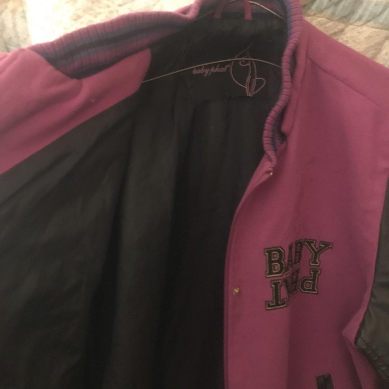purple Baby Phat letterman jacket from the early... - Depop